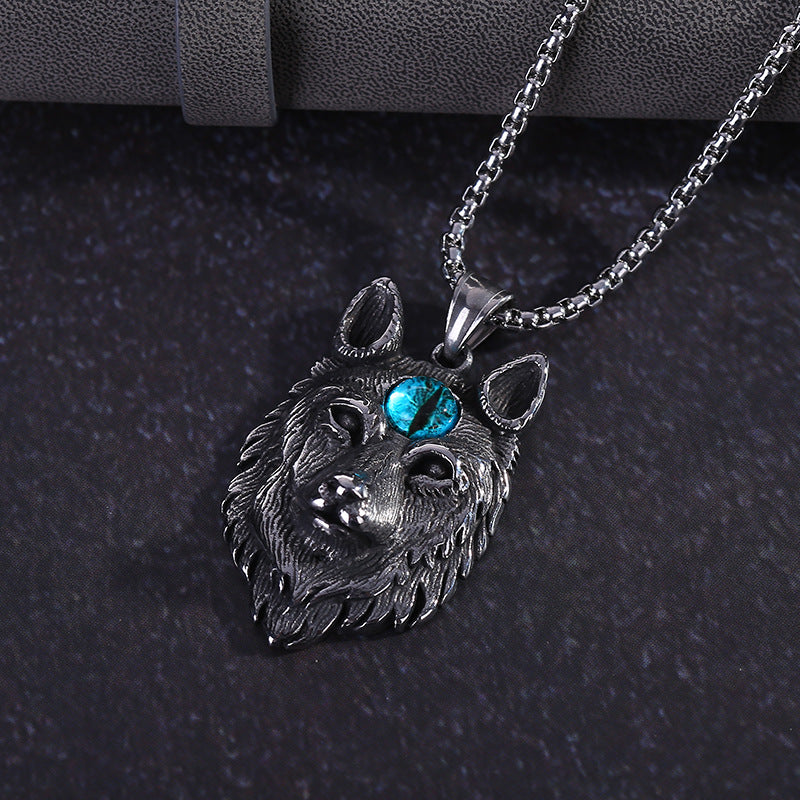 Titanium Steel Bear/Wolf Pendant Necklace