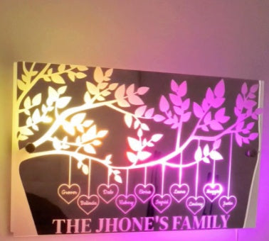 Personalized Name Mirror LED Light For Bedroom