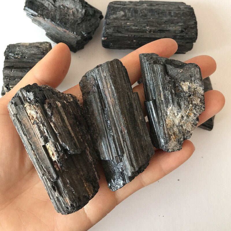 Natural Black Tourmaline Raw Stone Unpolished
