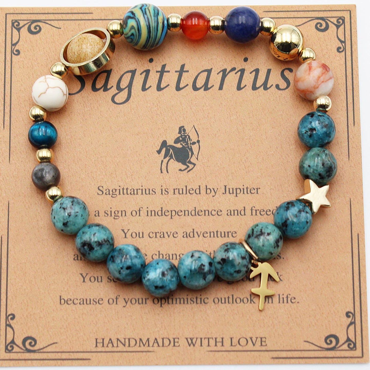"Beads of Zodiac" - Natural Hemp Stone Bracelet