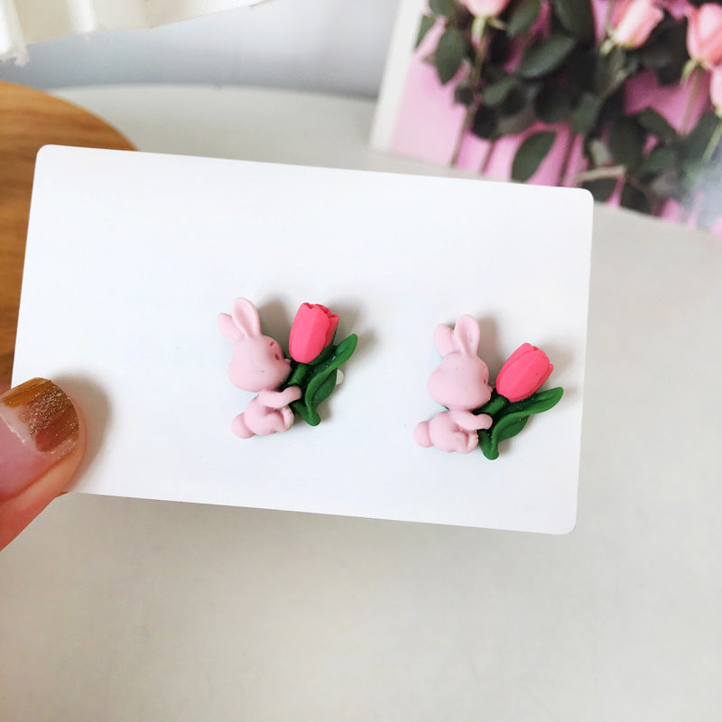 Sweet Bunny Tulip Earrings