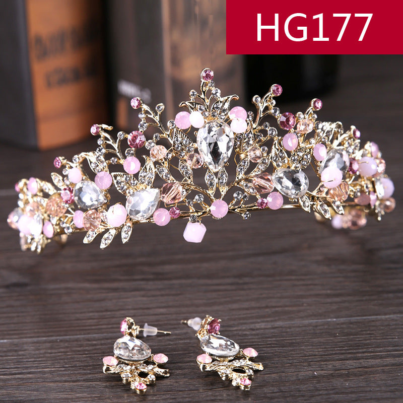 Handmade Alloy Bridal Tiara and Earrings