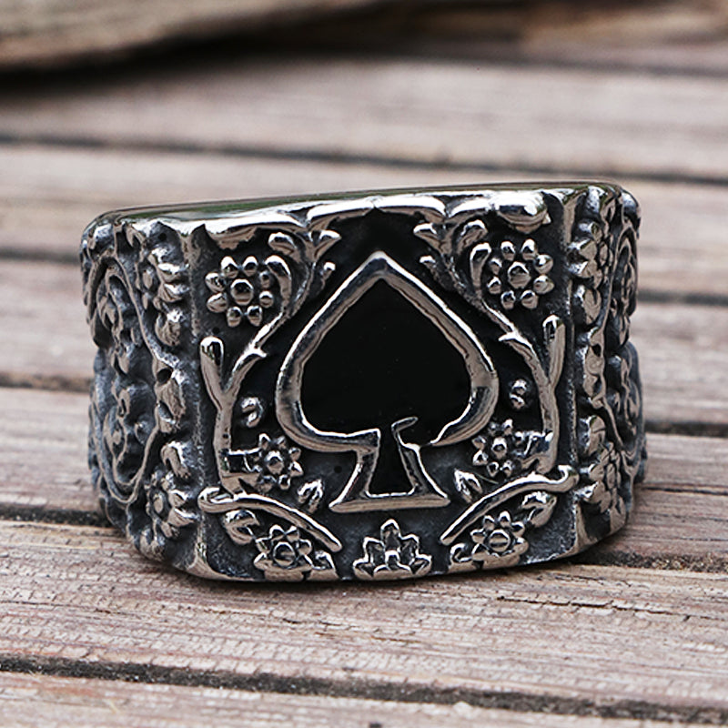 Spades Stainless Steel Ring