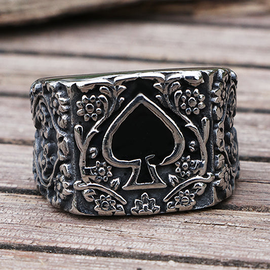 Spades Stainless Steel Ring