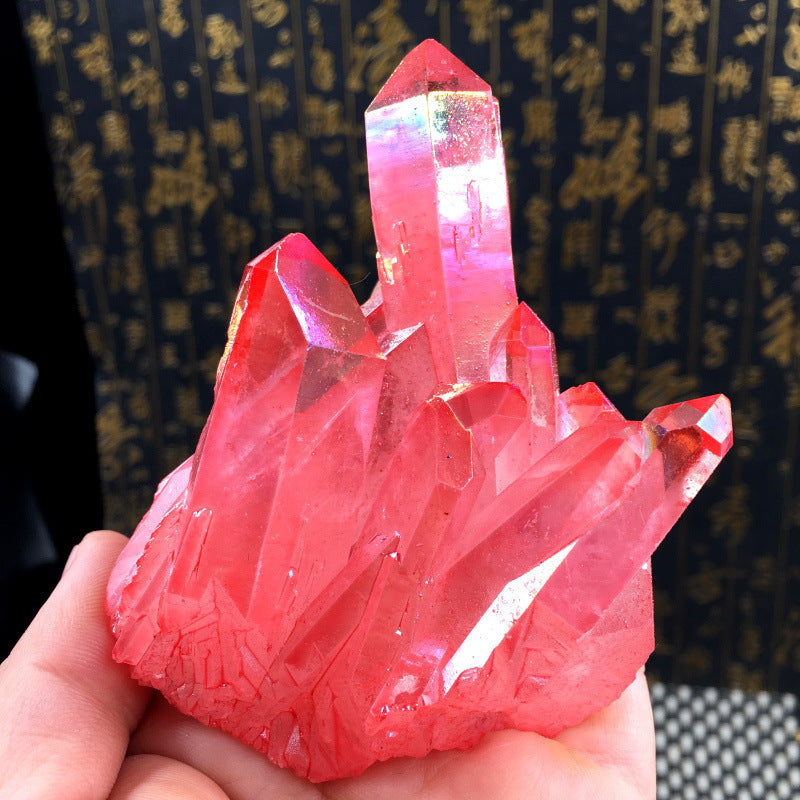 Pink Crystal Cluster Sculpture For Home Decor