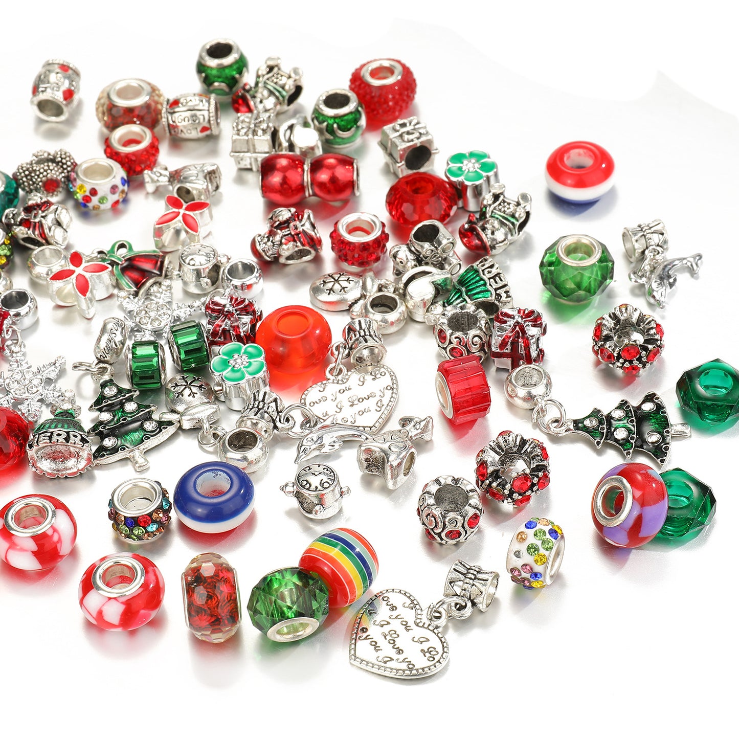 DIY Alloy Christmas Charm Bracelet Set