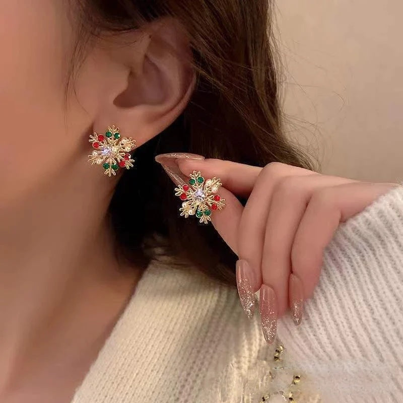 "Dazzling Snowflake" - Alloy Earrings