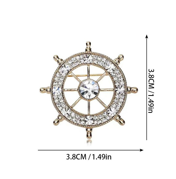 "Navy Wheel" - Diamond Brooch