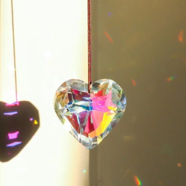 Crystal Heart Chandelier Suncatcher
