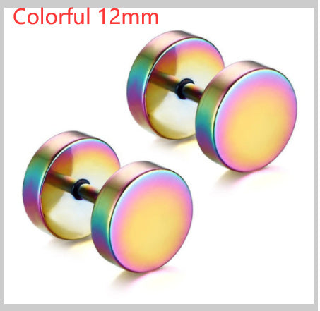 8MM Stainless Steel Barbell Earrings for Men and Women
