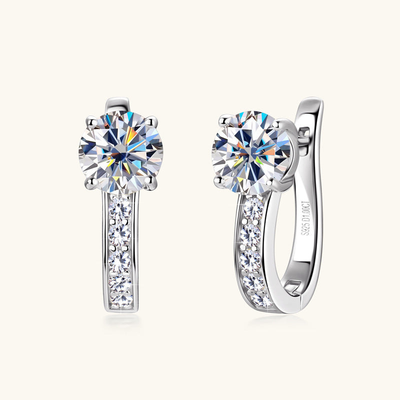 "So Sophisticated" - Moissanite U-shaped Earrings