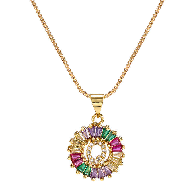 "Rainbow Letter" - Stainless Steel Pendant Necklace