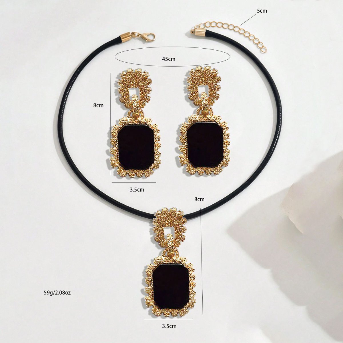 "The Black Onyx" - Statement Jewelry Set