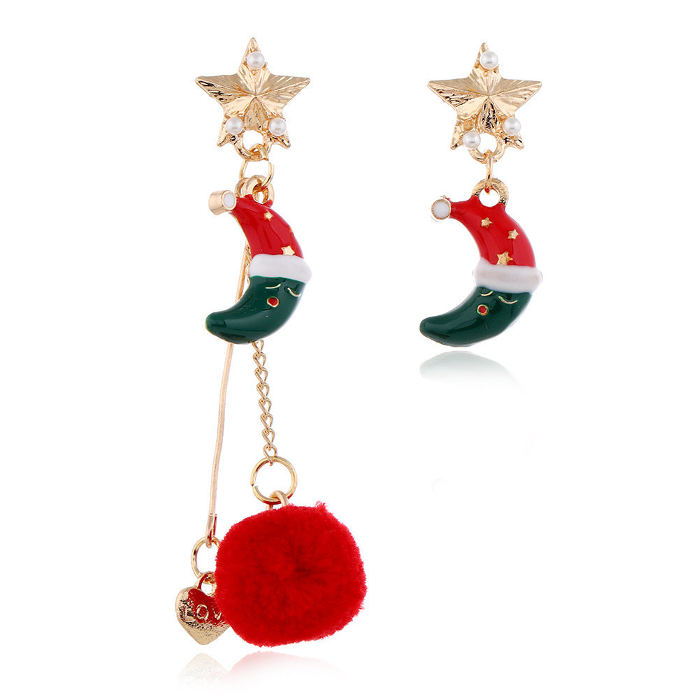 "Christmas Hair Ball" - Dangle Earrings