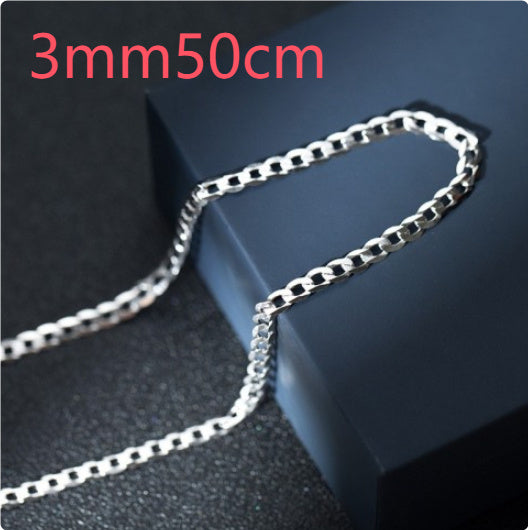 Sterling Silver Curb Collar Chain