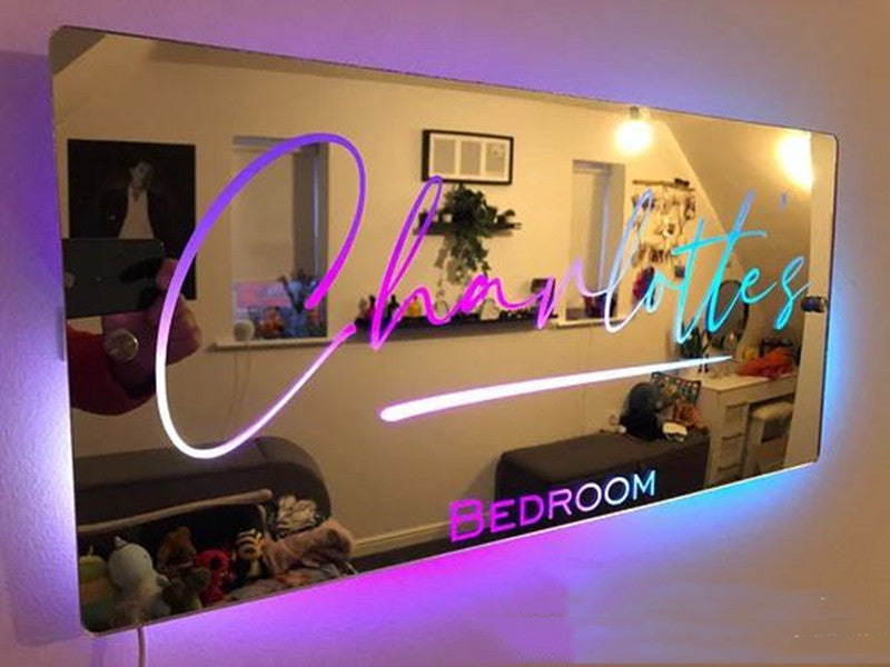 Personalized Name Mirror LED Light For Bedroom