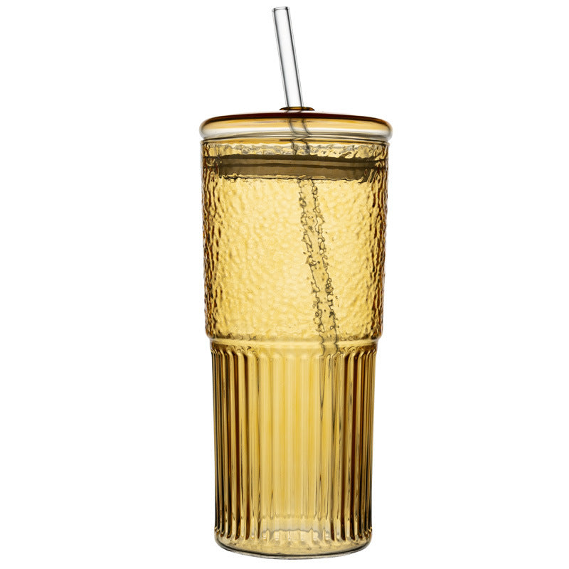 Glass Tumbler with Straw