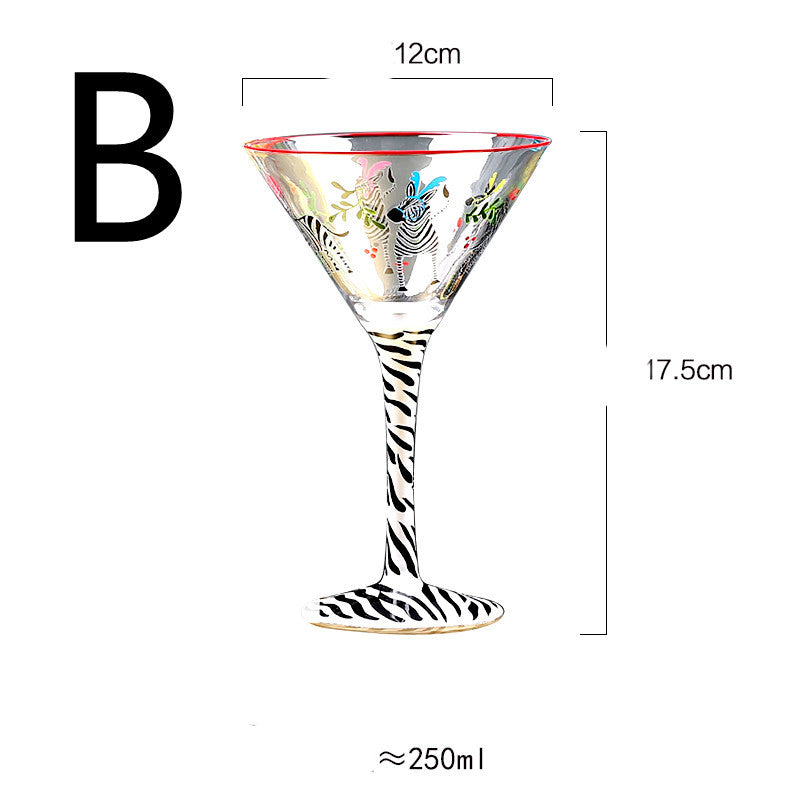 "Vibrant Buzz" - Hand-painted Wine Glass