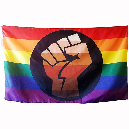 Polyester Fist Rainbow Flag