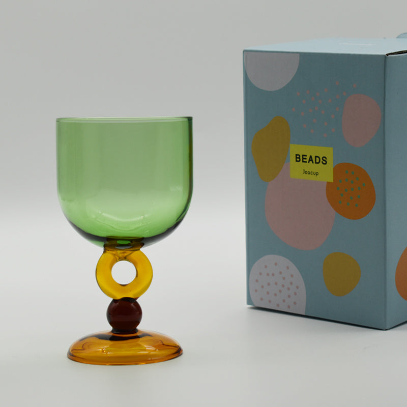 "Mint for Me" - Retro Beaded Goblet Borosilicate Glass