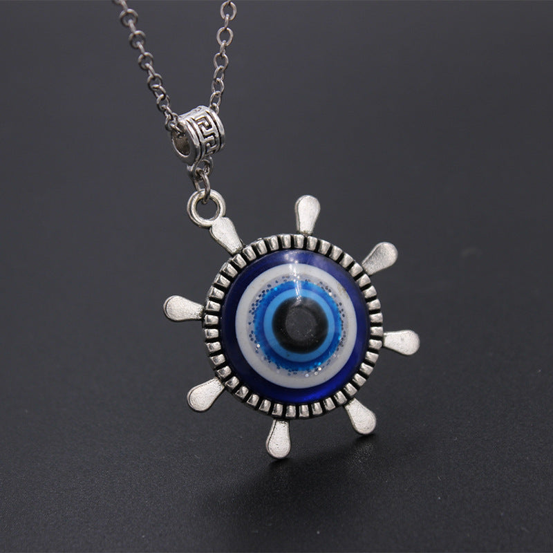 Evil Eye Protection Clavicle Chain Necklace and Bracelet