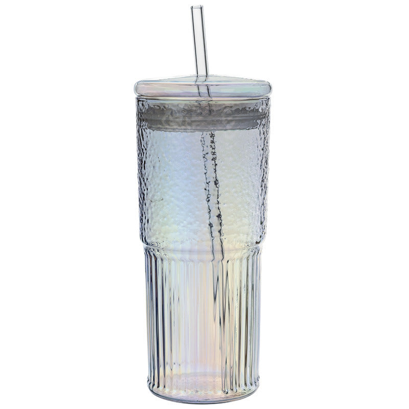 Glass Tumbler with Straw
