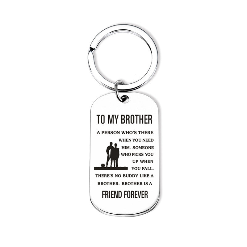 "To My Brother" - Stainless Steel Military Keychain and Necklace