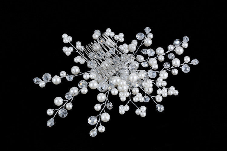 Handmade Crystal Beaded String Bridal Haircomb