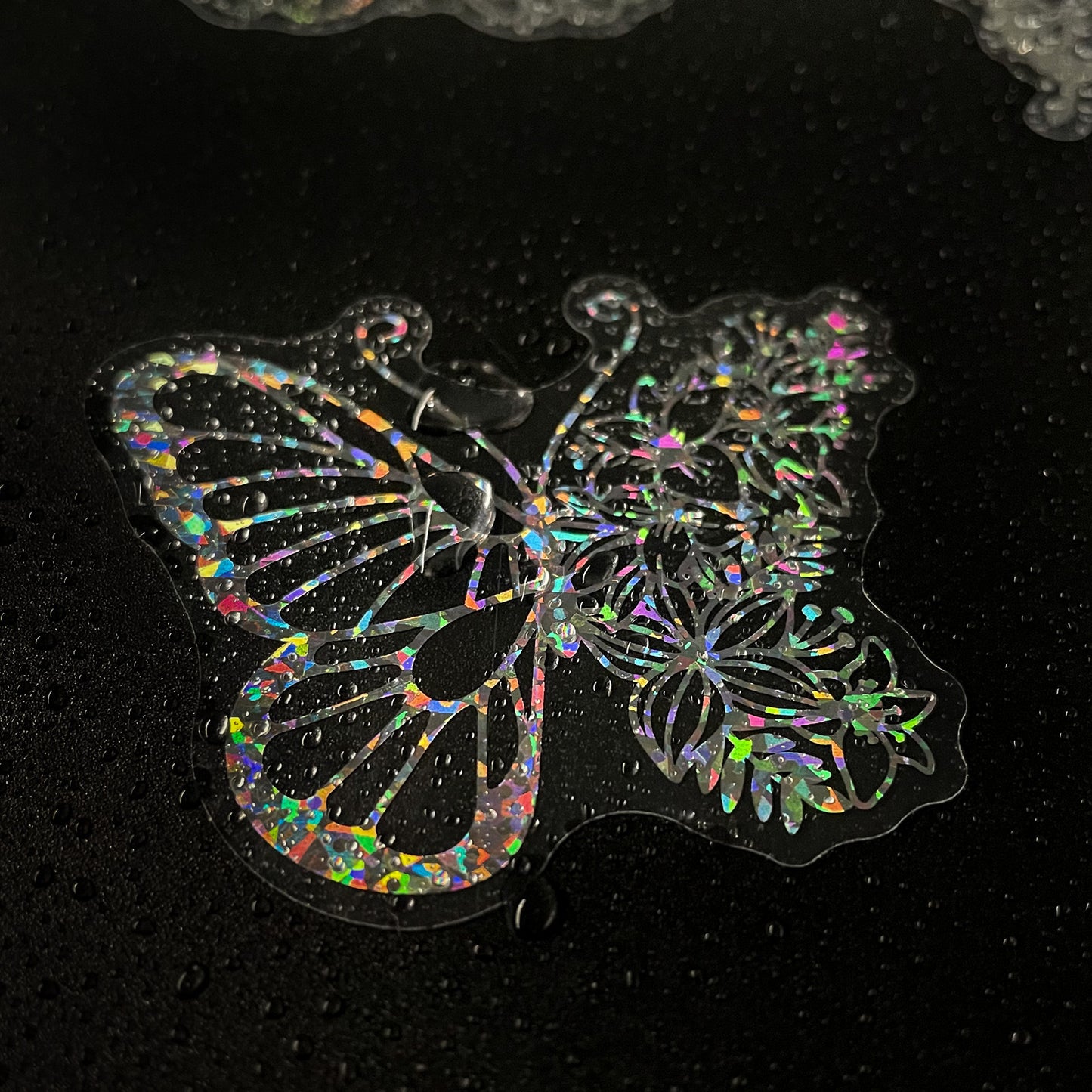 Retro Transparent Butterfly Laser Stickers