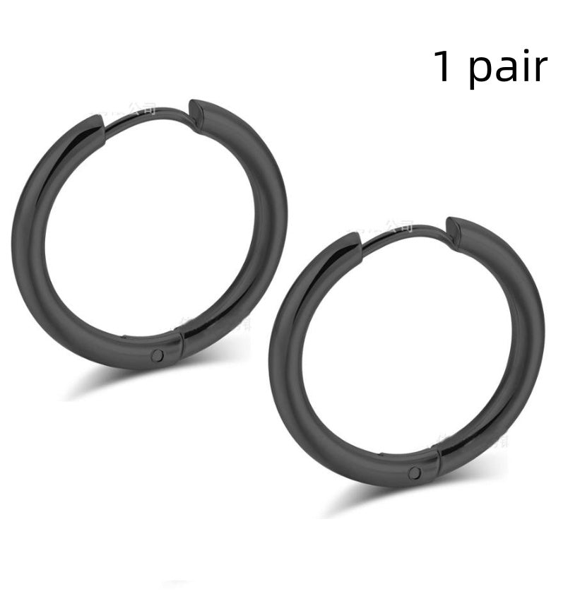 Small Hoop Titanium Steel Earrings