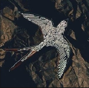 "Silver Bird" -  Metal Brooch