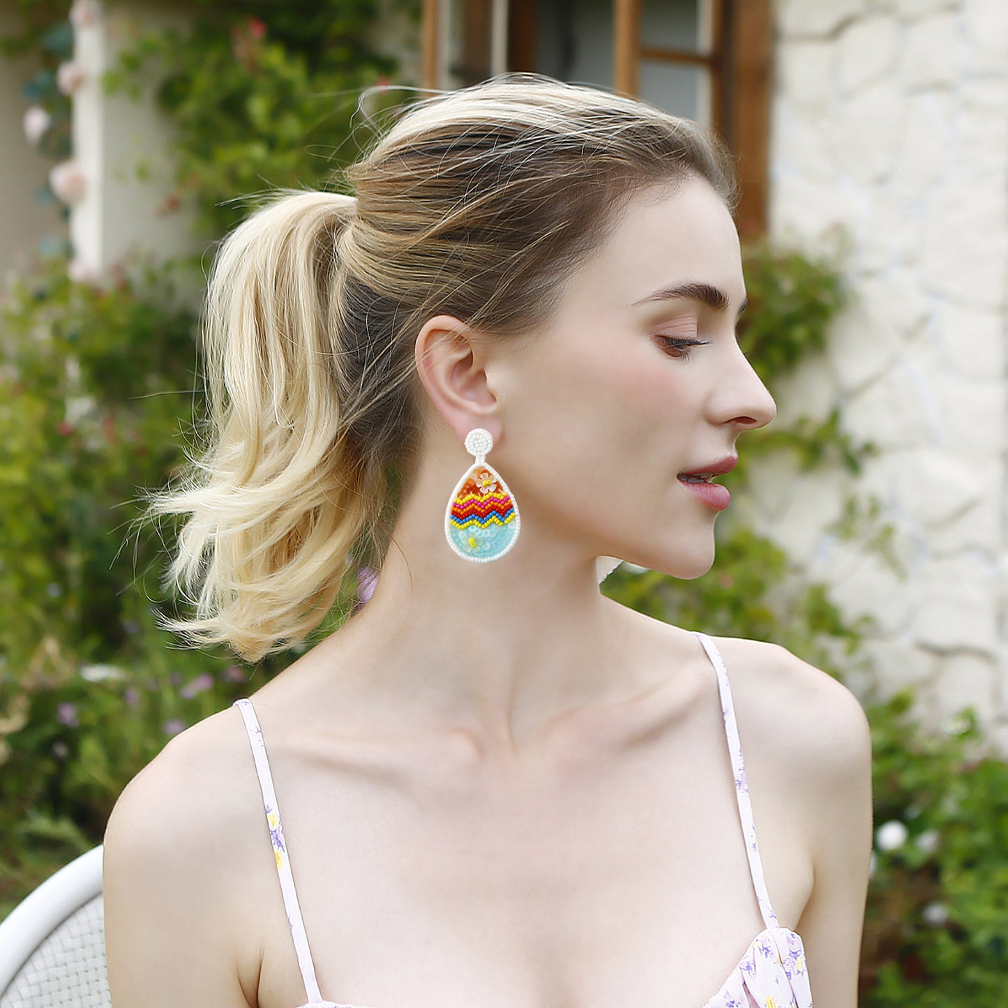 Handwoven Easter Egg Earrings