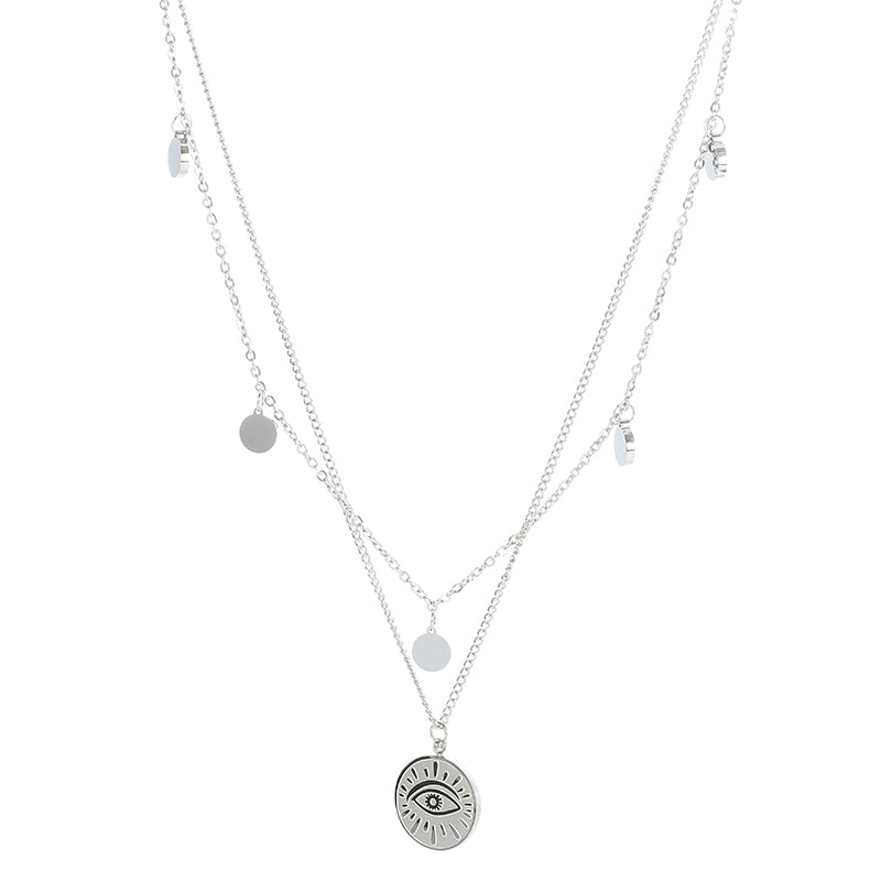 Evil Eye Protection Pendant with Clavicle Chain