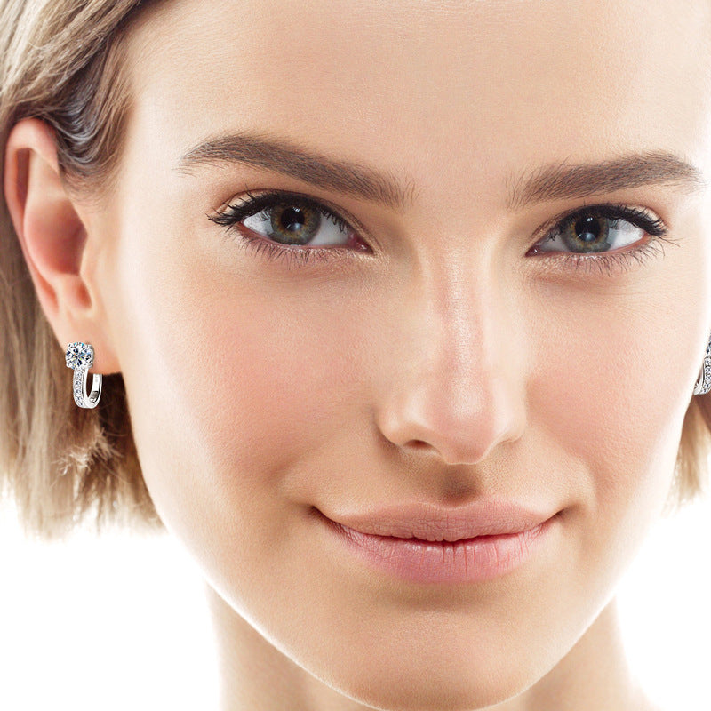 "So Sophisticated" - Moissanite U-shaped Earrings