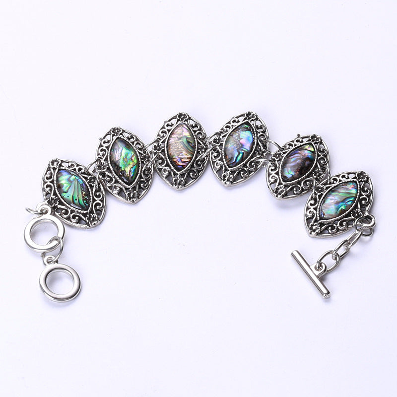 "Vintage Glam" - Oval Abalone Bracelet