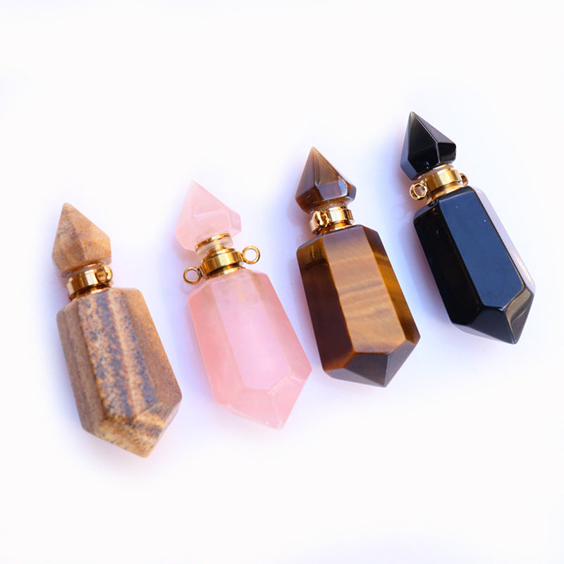 Natural Crystal Perfume Bottle Necklaces