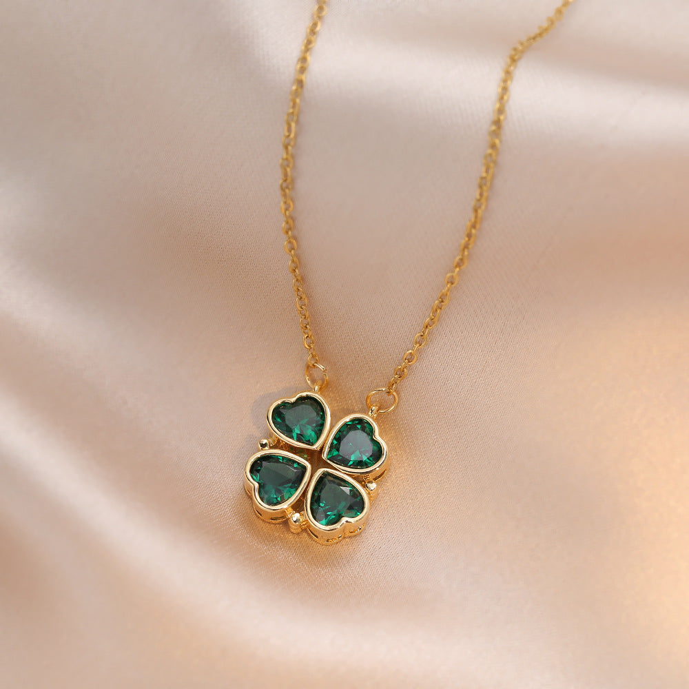 "Emerald Clover" - Necklace