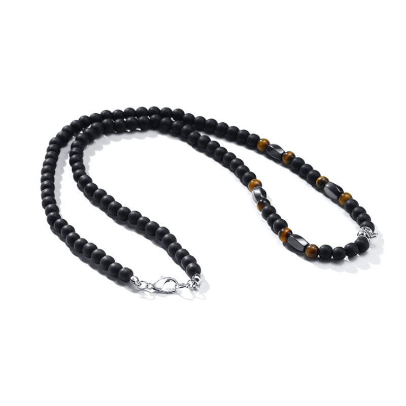 Black Matte Volcanic Rock Necklace