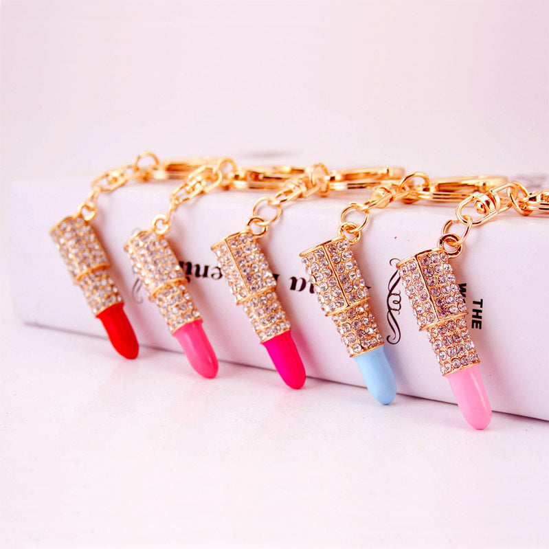 Rhinestone Lipstick Keychain
