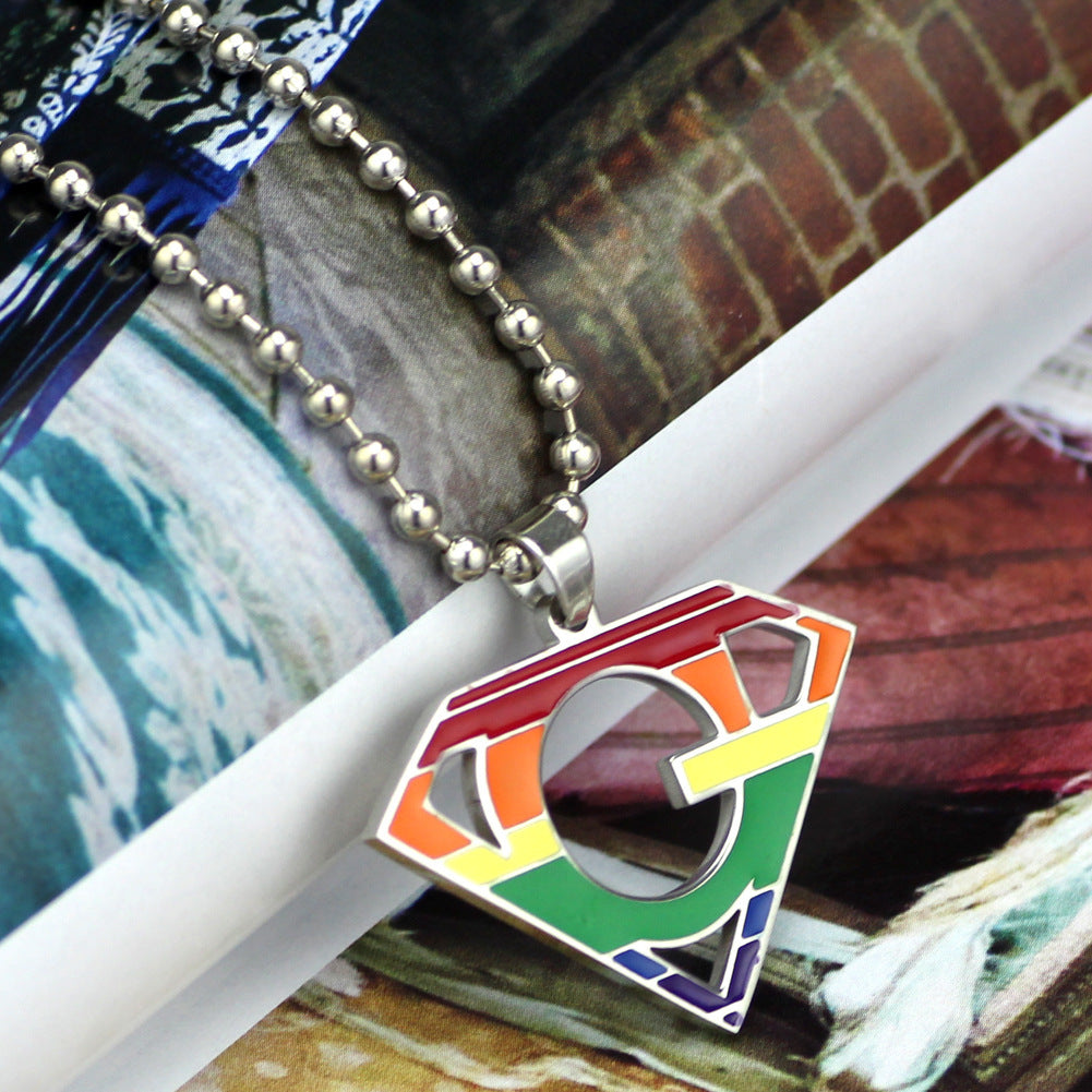 "Super Rainbow" - Geometric Unisex Pendant Necklace