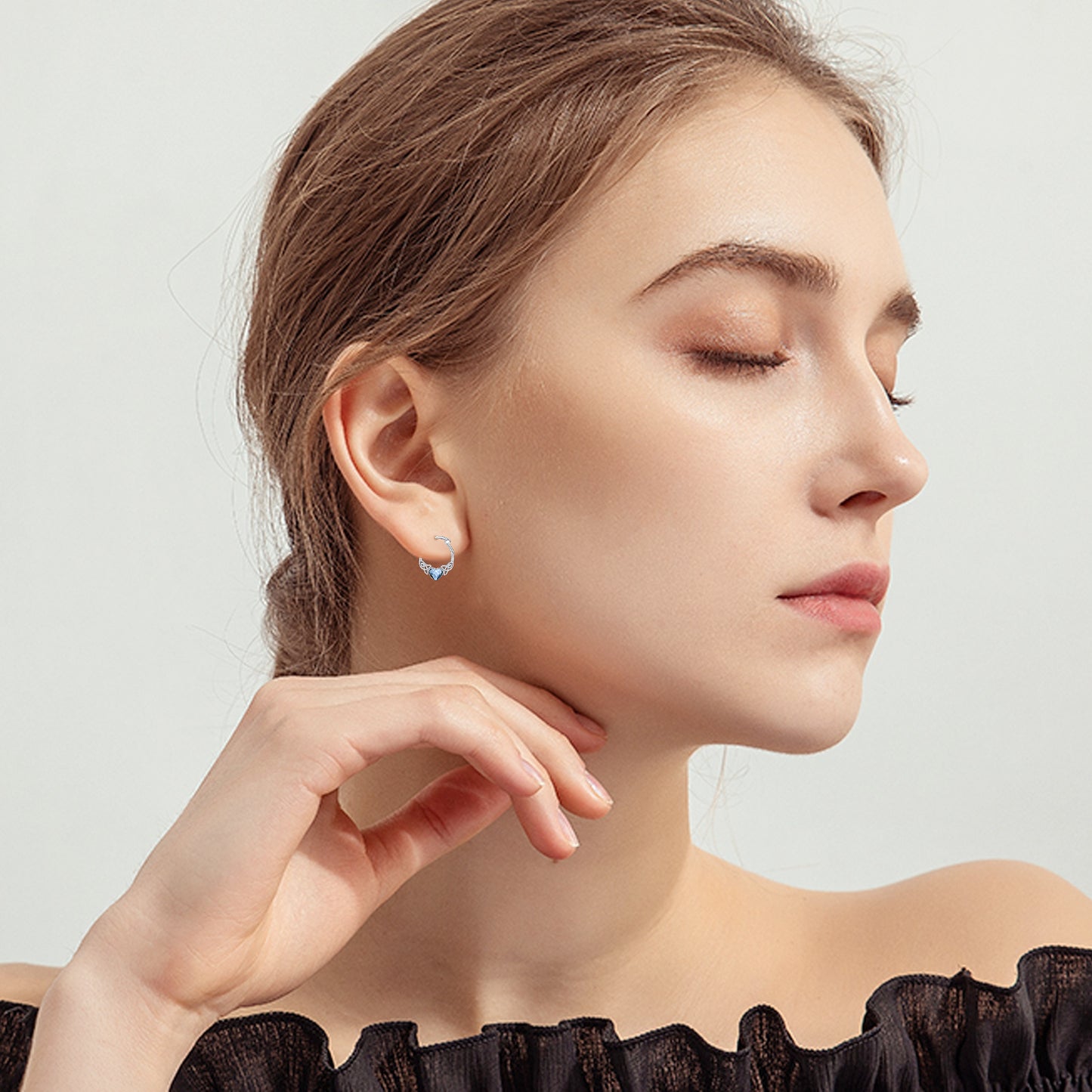 "My Love is Like Oh" - Austrian Crystal Hoop Sterling Silver Earrings