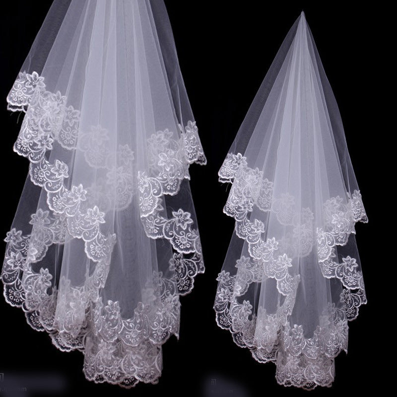 Super Mori Lace Bridal Veil Headdress
