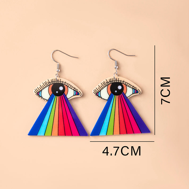 "Rainbow Tears" - Acrylic Pendant Earrings