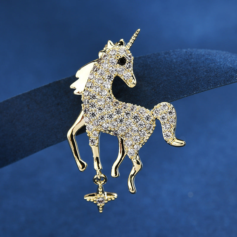 "Unique Unicorn" -  Diamond Brooch
