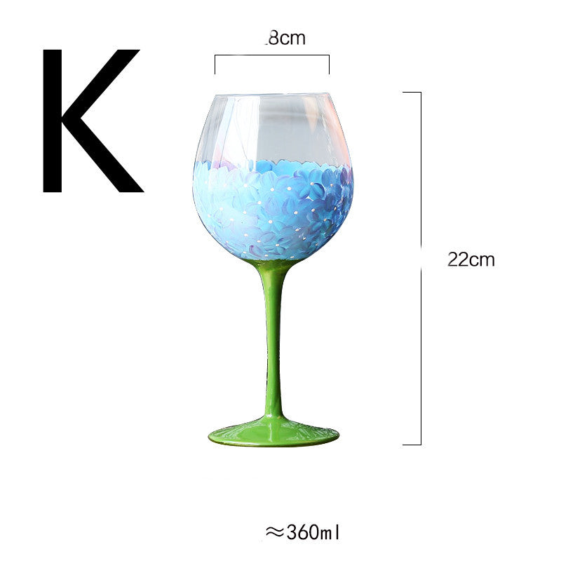 "Vibrant Buzz" - Hand-painted Wine Glass