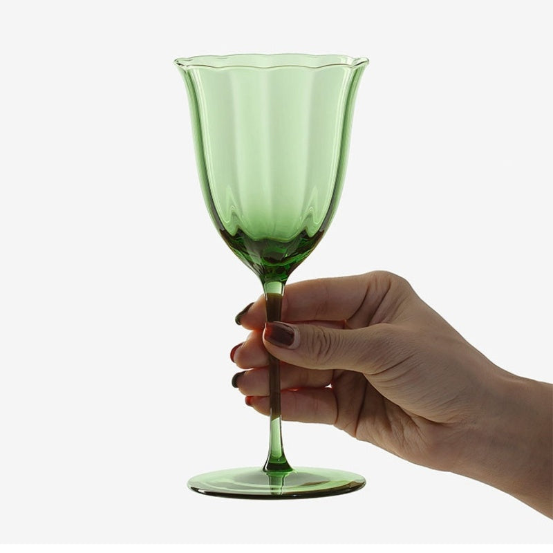 "Mean Green" - Vintage Wine Glass Goblet