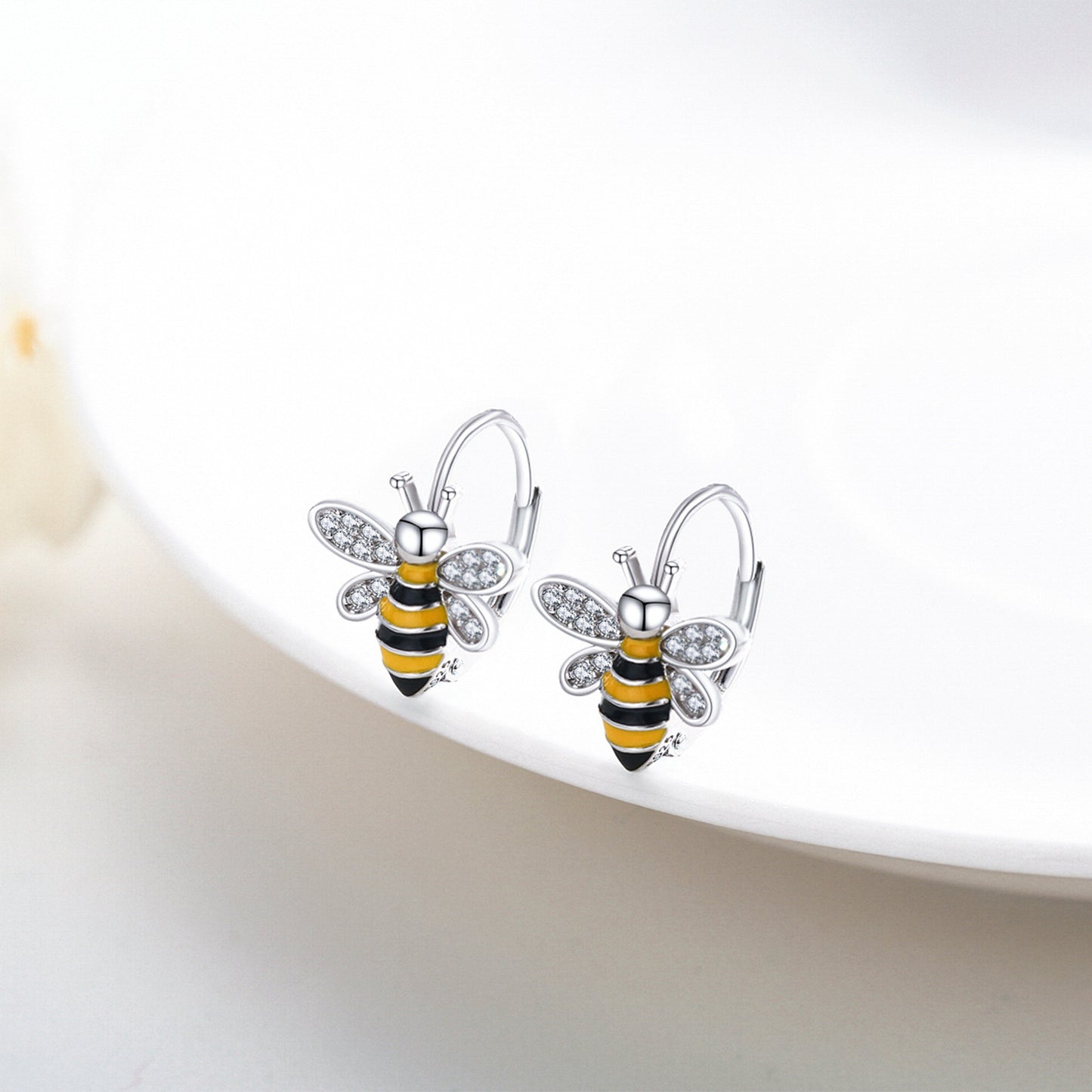 "Beehave" - Sterling Silver Bee Earrings