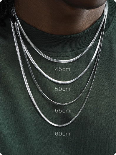3mm Stainless Steel Flat Snake Bone Chain Necklace