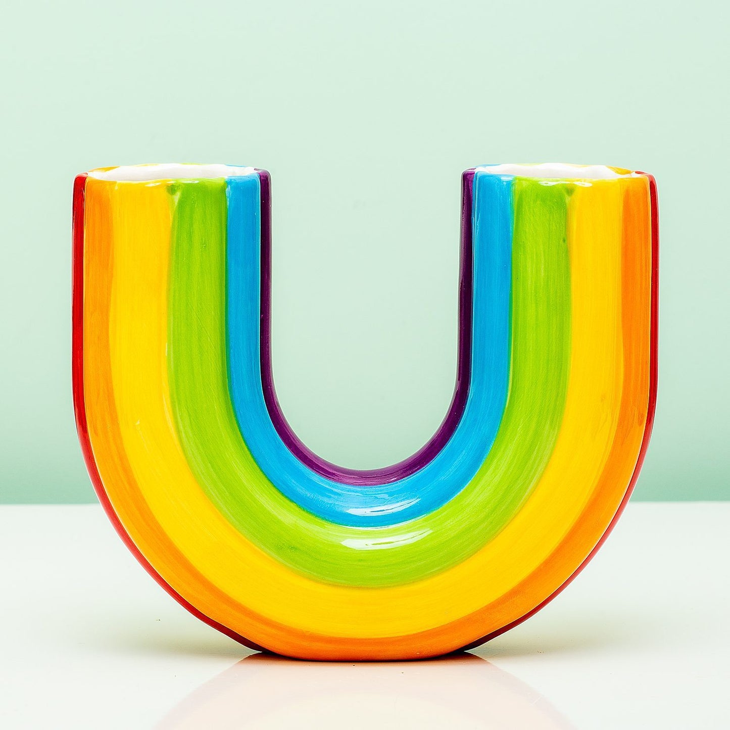 Hand-painted Rainbow Vase