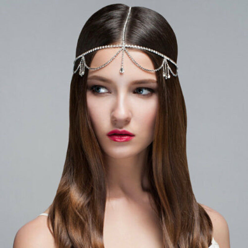 Rhinestone Tassel Headdress Jewelry